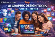 Best free AI writing tool for bloggers in 2026 feature image showing writer using AI software